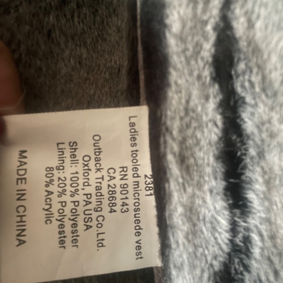 Ladies tooled micro-suede vest - Picture 9 of 12